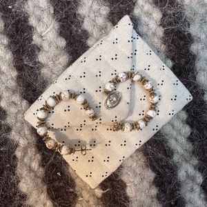 Sezane white beaded earrings